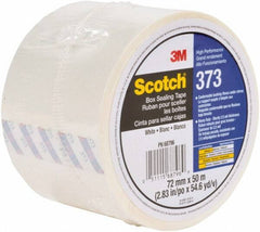 3M - 72mm x 50m White Sealing Tape - 2.5 mil Thick, 30 Lb Tensile Strength, Series 373 - All Tool & Supply