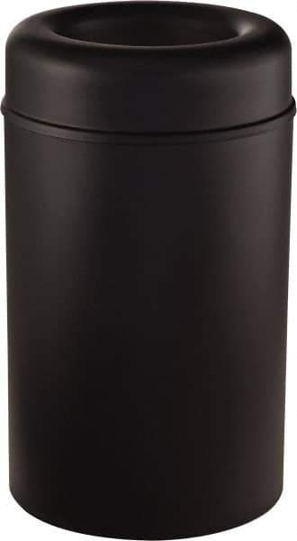 Rubbermaid - 30 Gal Black Round Decorative Waste Receptacle With Top - Steel, 876mm High - All Tool & Supply