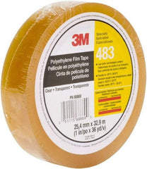 3M - 36 Yds. x 1", Clear Polyethylene Film Tape - 483 Series, 5 mil Thick, 10 Lb./Inch Tensile Strength - All Tool & Supply