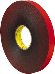 3M - 1" x 36 Yd Acrylic Adhesive Double Sided Tape - 45 mil Thick, Gray, Acrylic Foam Liner, Continuous Roll, Series 4611 - All Tool & Supply