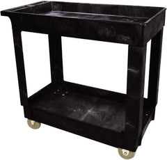 Rubbermaid - 500 Lb Capacity, 16" Wide x 34" Long x 31-1/4" High Standard Utility Cart - 2 Shelf, Plastic - All Tool & Supply