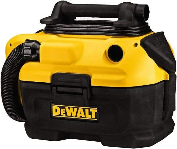 DeWALT - 2 Gal Plastic Tank, Electric & Battery Powered Wet/Dry Vacuum - 120 VAC & 18/20 Volt, 5' Hose Fitting, Cordless, HEPA Filter, Accessories Included - All Tool & Supply