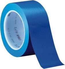 3M - Blue Solid Color Vinyl Tape - 1/4" Wide x 108' Long x 5.2 mil Thick, General Traffic - All Tool & Supply