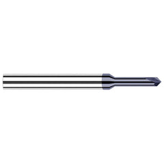 Harvey Tool - 1/16" Diam 30°/150° 2-Flute Single End Solid Carbide Chamfer Mill - Exact Industrial Supply