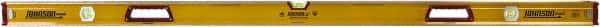 Johnson Level & Tool - 72" Long 3 Vial Box Beam Level - Aluminum, Yellow, 2 Plumb & 1 Level Vials - All Tool & Supply