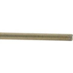 Value Collection - 5/8-18 UNF (Fine), 3' Long, Low Carbon Steel Threaded Rod - Yellow Zinc-Plated Finish - All Tool & Supply