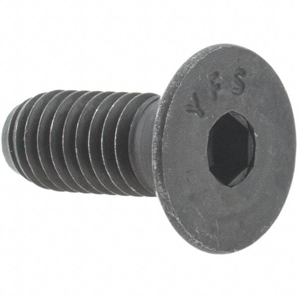 Value Collection - 3/8-16 UNC Hex Socket Drive, 82° Flat Screw - Alloy Steel, Black Oxide Finish, Fully Threaded, 1" OAL - All Tool & Supply