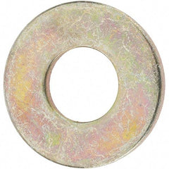 Value Collection - 3/8" Screw, Grade 8 Steel USS Flat Washer - 7/16" ID x 1" OD, 5/64" Thick, Zinc Yellow Dichromate Finish - All Tool & Supply