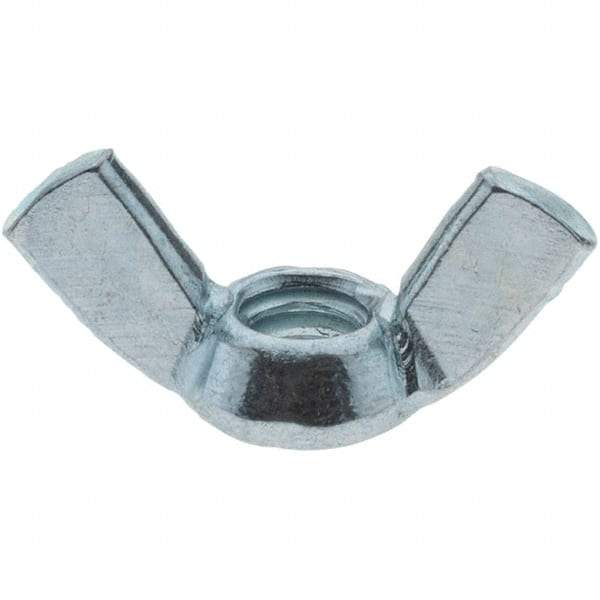 Value Collection - 1/4-20 UNC, Zinc Plated, Steel Type A Wing Nut - 1.1" Wing Span, 0.57" Wing Span - All Tool & Supply