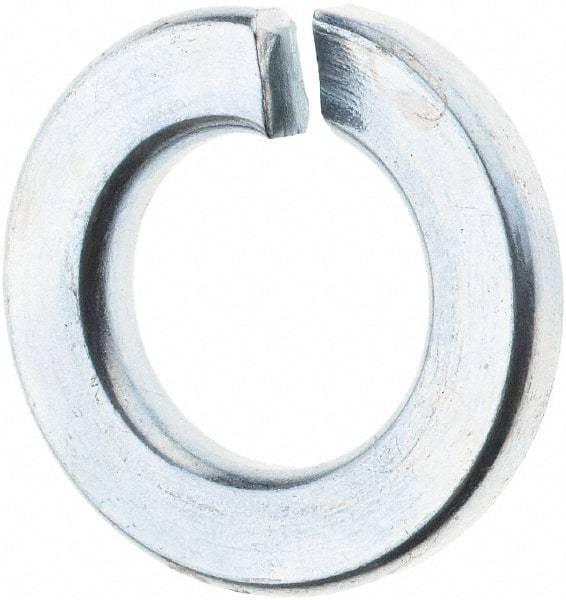 Value Collection - 3/8", 0.094" Thick Split Lock Washer - Grade 5 Steel, Zinc-Plated Finish, 0.377" Min ID, 0.385" Max ID, 0.68" Max OD - All Tool & Supply