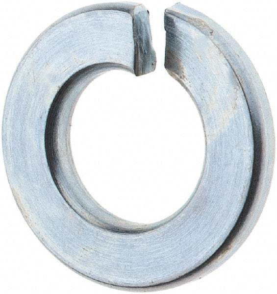 Value Collection - 1/4", 0.062" Thick Split Lock Washer - Grade 5 Steel, Zinc-Plated Finish, 0.252" Min ID, 0.26" Max ID, 0.487" Max OD - All Tool & Supply