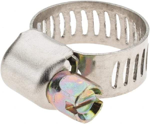 Value Collection - SAE Size 4, 7/32 to 5/8" Diam, Stainless Steel Worm Drive Clamp - 1/2" Wide - All Tool & Supply