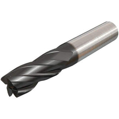 Iscar - 16mm, 32mm LOC, 16mm Shank Diam, 92mm OAL, 4 Flute, Solid Carbide Square End Mill - Single End, TiCN Finish, Spiral Flute, 30° Helix, Centercutting, Right Hand Cut, Right Hand Flute - All Tool & Supply