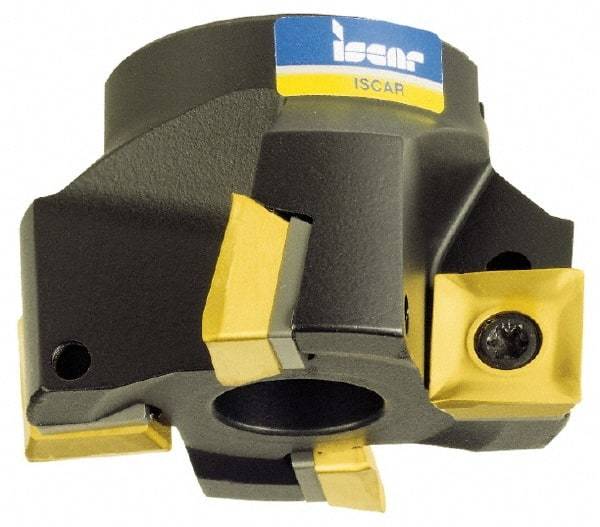 Iscar - 4 Inserts, 2" Cut Diam, 3/4" Arbor Diam, 0.38" Max Depth of Cut, Indexable Square-Shoulder Face Mill - 0/90° Lead Angle, 1.57" High, S/X/QPM. 1004... Insert Compatibility, Series F90SP - All Tool & Supply