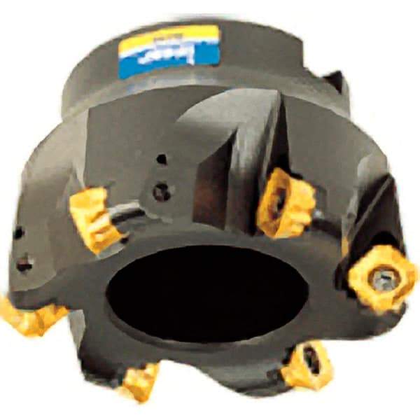 Iscar - 4" Cut Diam, 1-1/2" Arbor Hole, 0.343" Max Depth of Cut, 45° Indexable Chamfer & Angle Face Mill - 8 Inserts, O45MT\xB6R90MT\xB6S45MT\xB6S90MT Insert, Right Hand Cut, 8 Flutes, Series FCM - All Tool & Supply