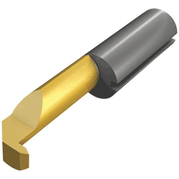 Iscar - 15mm Cutting Depth, 5mm Diam, Internal Thread, Solid Carbide, Single Point Threading Tool - TiCN/TiN Finish, 30mm OAL, 5mm Shank Diam, 1.9mm Projection from Center, 0.5mm Max Pitch, 60° Profile Angle - Exact Industrial Supply