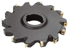 Iscar - Arbor Hole Connection, 3/4" Cutting Width, 1.81" Depth of Cut, 6" Cutter Diam, 1-1/2" Hole Diam, 12 Tooth Indexable Slotting Cutter - SDN Toolholder, QDMT 1205PDTN-HQ Insert - All Tool & Supply