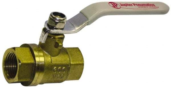 Value Collection - 4" Pipe, Full Port, Brass Full Port Ball Valve - Inline - Two Way Flow, FNPT x FNPT Ends, Lever Handle, 400 WOG, 150 WSP - All Tool & Supply