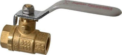 Value Collection - 1/4" Pipe, Full Port, Brass UL Listed Ball Valve - Inline - Two Way Flow, FNPT x FNPT Ends, Lever Handle, 600 WOG, 150 WSP - All Tool & Supply