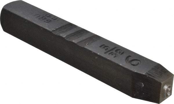 Made in USA - 5/32" Character Size, 9 Character, Heavy Duty Individual Steel Stamp - Steel, Individual - All Tool & Supply