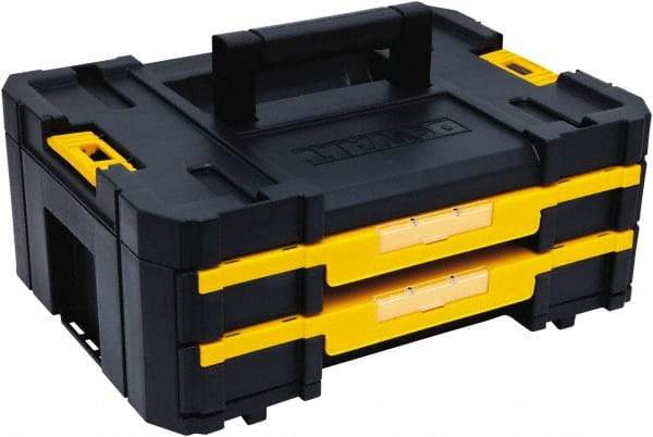 DeWALT - 2 Compartment 2 Drawer Tool Case - 12-1/4" Wide x 6-3/8" Deep x 6-29/32" High, Structural Foam, Black/Yellow - All Tool & Supply