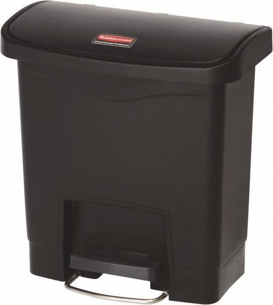 Rubbermaid - 4 Gal Rectangle Unlabeled Trash Can - 15.7" High x 14-7/8" Long, Black, Resin - All Tool & Supply