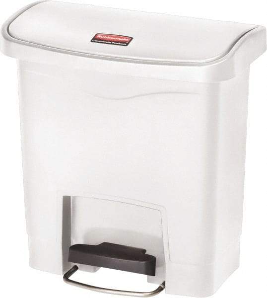 Rubbermaid - 4 Gal Rectangle Unlabeled Trash Can - 15.7" High x 14-7/8" Long, White, Resin - All Tool & Supply