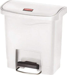 Rubbermaid - 4 Gal Rectangle Unlabeled Trash Can - 15.7" High x 14-7/8" Long, White, Resin - All Tool & Supply