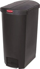 Rubbermaid - 18 Gal Rectangle Unlabeled Trash Can - 30.76" High x 14-3/4" Long, Black, Resin - All Tool & Supply