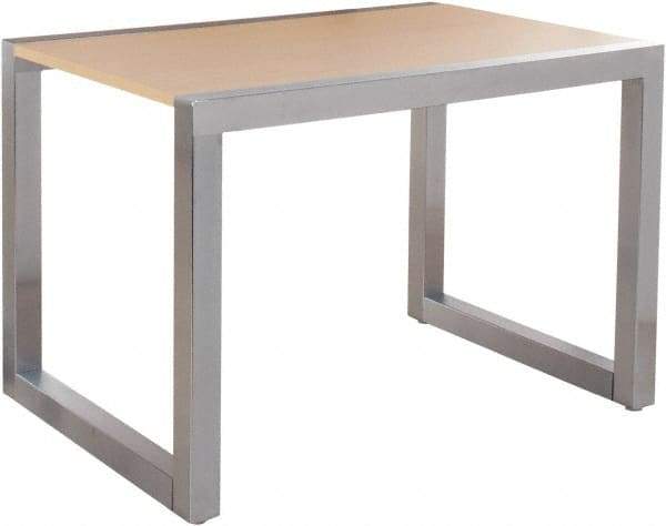 ECONOCO - 36" Long x 34" Wide x 24" High Stationary Display Table - Maple & Satin Chrome (Color), Melamine Top - All Tool & Supply