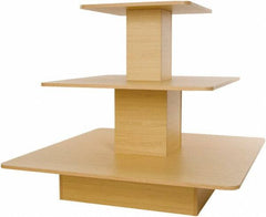 ECONOCO - 48" Long x 48" Wide x 42" High Stationary 3-Tier Table - Maple (Color), Melamine - All Tool & Supply