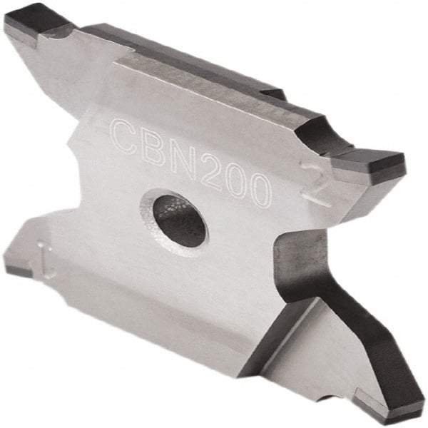 Seco - 2503015X4GKR Grade CBN200, 0.08" Cutting Width PCBN Grooving Insert - 0.256" Max Depth of Cut, Right Hand, 0.15mm Corner Radius - All Tool & Supply