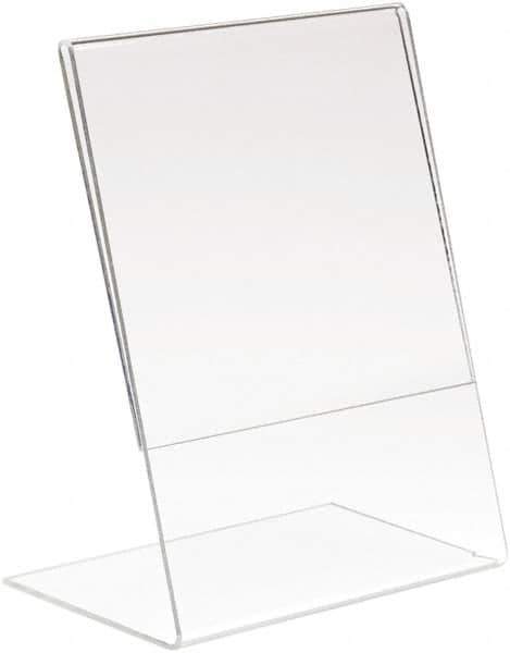 ECONOCO - 5-1/2 Inch Wide x 7 Inch High Sign Compatibility, Acrylic Round Frame Counter Top Sign Holder - Clear, 7 Inch Holder Height, Holds 1 Sign - All Tool & Supply