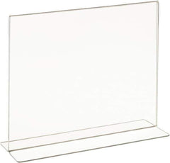 ECONOCO - 11 Inch Wide x 8-1/2 Inch High Sign Compatibility, Acrylic Round Frame Counter Top Sign Holder - Clear, 8-1/2 Inch Holder Height, Holds 1 Sign - All Tool & Supply