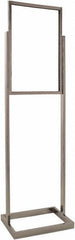 ECONOCO - 14 Inch Wide x 22 Inch High Sign Compatibility, Steel Square Frame Bulletin Sign Holder - Chrome, 56 Inch Holder Height, Holds 1 Sign - All Tool & Supply