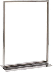 ECONOCO - 11 Inch Wide x 14 Inch High Sign Compatibility, Steel Square Frame Sign Holder - Chrome, 14 Inch Holder Height, Holds 1 Sign - All Tool & Supply