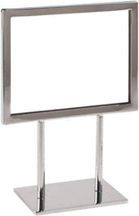 ECONOCO - 7 Inch Wide x 5-1/2 Inch High Sign Compatibility, Steel Square Frame Sign Holder - Chrome, 5-1/2 Inch Holder Height, Holds 1 Sign - All Tool & Supply