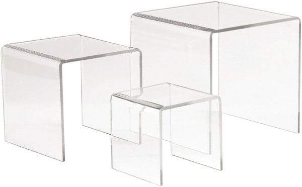 ECONOCO - 3, 4 & 5" High x 3, 4 & 5" Wide x 3, 4 & 5" Deep, Display Riser Plastic Shelving - Clear - All Tool & Supply