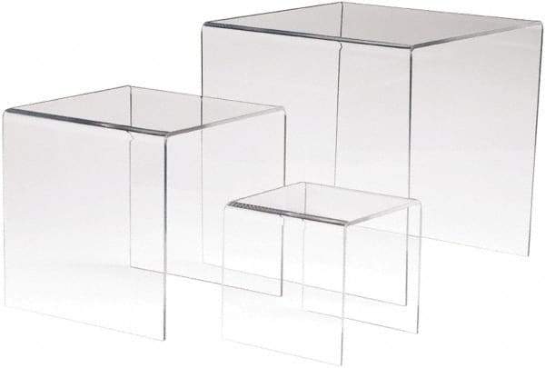 ECONOCO - 4, 6 & 8" High x 4, 6 & 8" Wide x 4, 6 & 8" Deep, Display Riser Plastic Shelving - Clear - All Tool & Supply