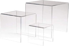 ECONOCO - 4, 6 & 8" High x 4, 6 & 8" Wide x 4, 6 & 8" Deep, Display Riser Plastic Shelving - Clear - All Tool & Supply