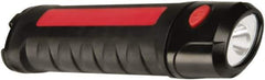 Ability One - LED Bulb, Jobsite Flashlight - Black, Red Plastic Body, Integrated Batteries - All Tool & Supply