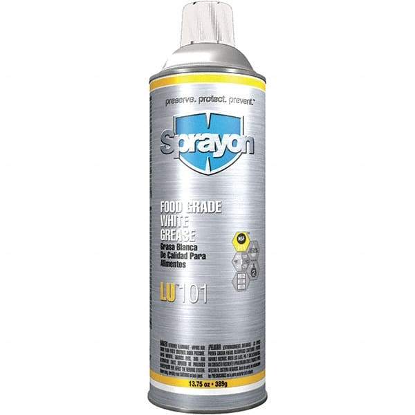 Sprayon - 20 oz Aerosol Calcium General Purpose Grease - White, Food Grade, 285°F Max Temp, NLGIG 2, - All Tool & Supply