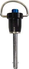 Monroe Engineering Products - 1/4" Diam, 1" Usable Length, Button Handle, Push Button Quick Release Pin - 2-1/4" OAL, Grade 17-4 Stainless Steel - All Tool & Supply