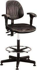 Bevco - 21 to 31" High Adjustable Chair - 27" Wide x 27" Deep, Polyurethane Seat, Black - All Tool & Supply