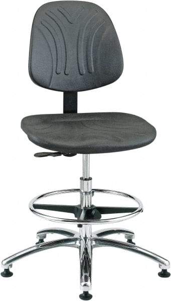 Bevco - 20-1/2 to 30-1/2" High Adjustable Chair - 27" Wide x 27" Deep, Polyurethane Seat, Black - All Tool & Supply