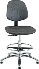 Bevco - 21 to 31" High Adjustable Chair - 27" Wide x 27" Deep, Polyurethane Seat, Black - All Tool & Supply