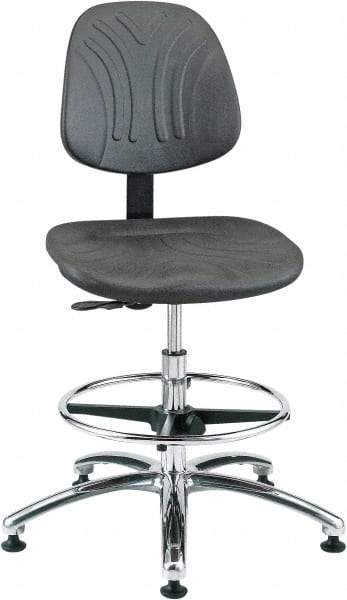 Bevco - 20-1/2 to 30-1/2" High Adjustable Chair - 27" Wide x 27" Deep, Polyurethane Seat, Black - All Tool & Supply