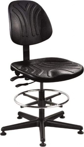 Bevco - 21 to 31" High Adjustable Chair - 27" Wide x 27" Deep, Polyurethane Seat, Black - All Tool & Supply