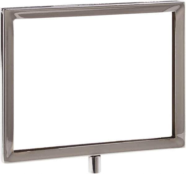 ECONOCO - 7 Inch Wide x 5-1/2 Inch High Sign Compatibility, Steel Square Frame Sign Holder - Chrome, 5-1/2 Inch Holder Height, Holds 1 Sign - All Tool & Supply