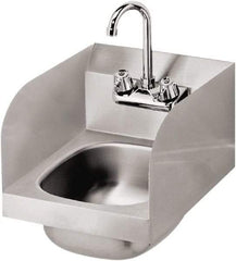 Krowne - 14" Long x 10" Wide Inside, 1 Compartment, Grade 304 Stainless Steel Hand Sink with Side Support - 20 Gauge, 12" Long x 12" Wide x 17" High Outside, 6" Deep - All Tool & Supply